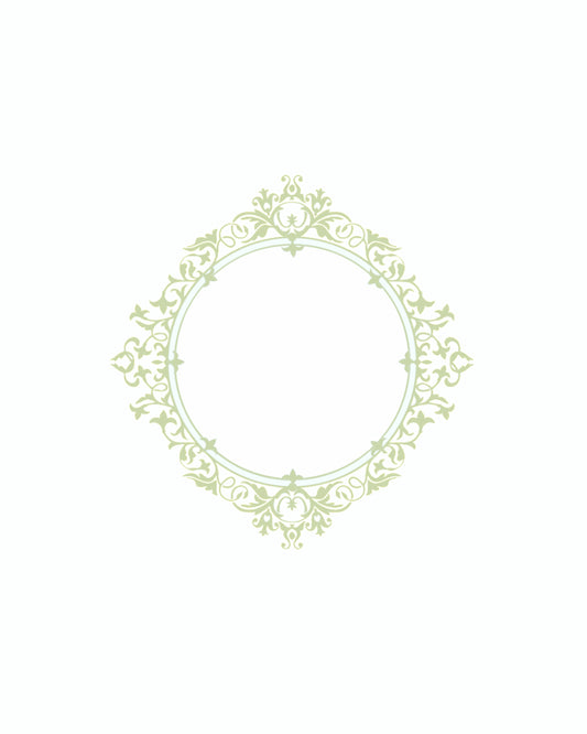White Scrapbook Page Light Green Ornate Frame 8X10