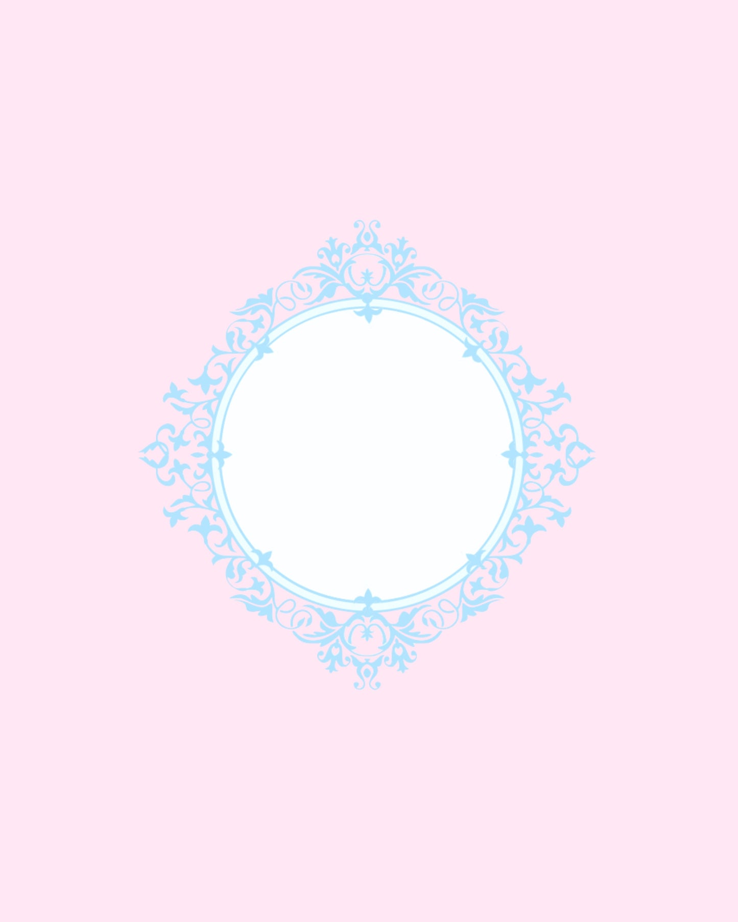 Baby Blue Frame on Pink Scrapbook Page Ornate Framed Page 8X10
