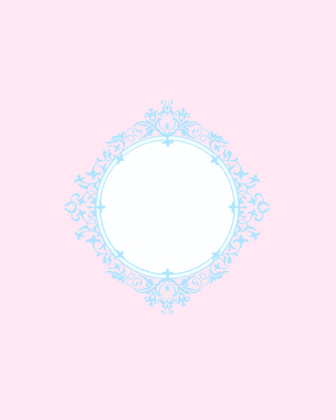 Baby Blue Frame on Pink Scrapbook Page Ornate Framed Page 8X10