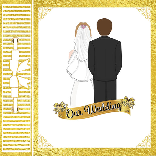 Our Wedding  - Beautiful 12x12 Gold Foil Album Cover