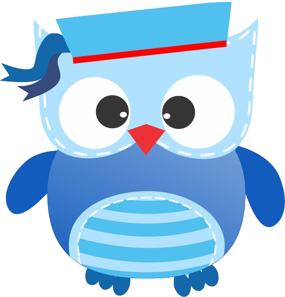 Blue School Boy Owl