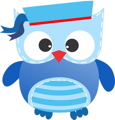 Blue School Boy Owl