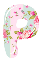 Letter P Beautiful Letter in Deb's Shabby Chic Pink Roses