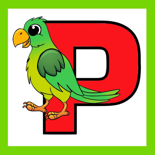P - Parrot- alphabet Square