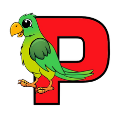 P Letter - Parrot PNG format