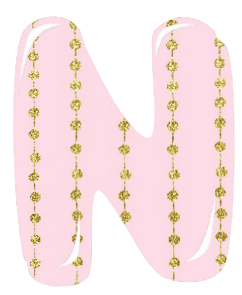 Pink Diamond Shiny Alphabet 26 letters - Perfect for Baby Girl