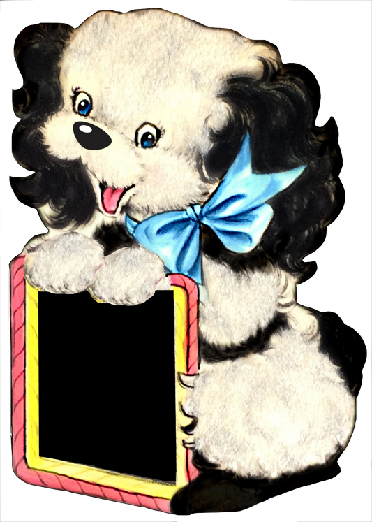 Puppy Dog Sign - Adorable Vintage Puppy