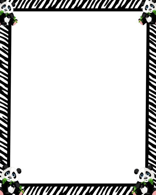 Panda Border 8x10 Blank Page - Frame - Print