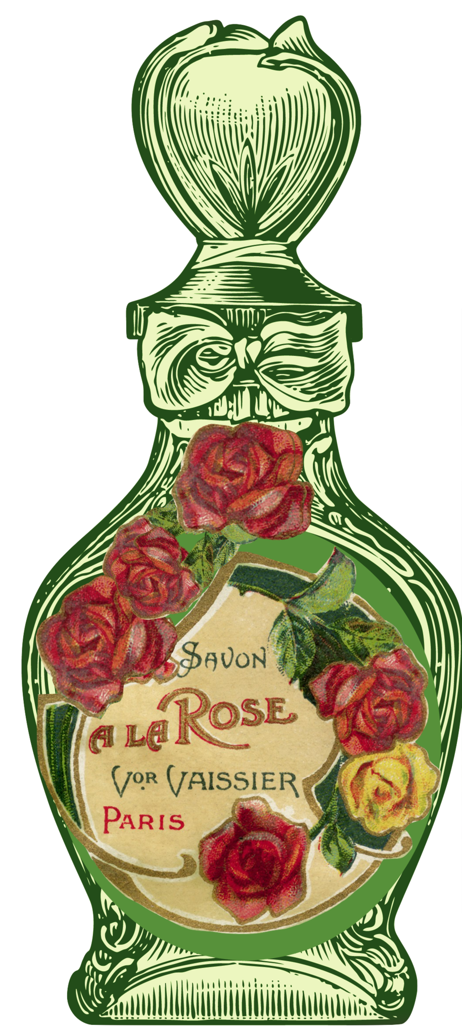 Vintage Green Paris Bath Set - Perfume & Beauty SPA #2 "A La Rose"