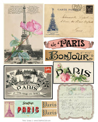 Vintage Paris Scrap Page Printable