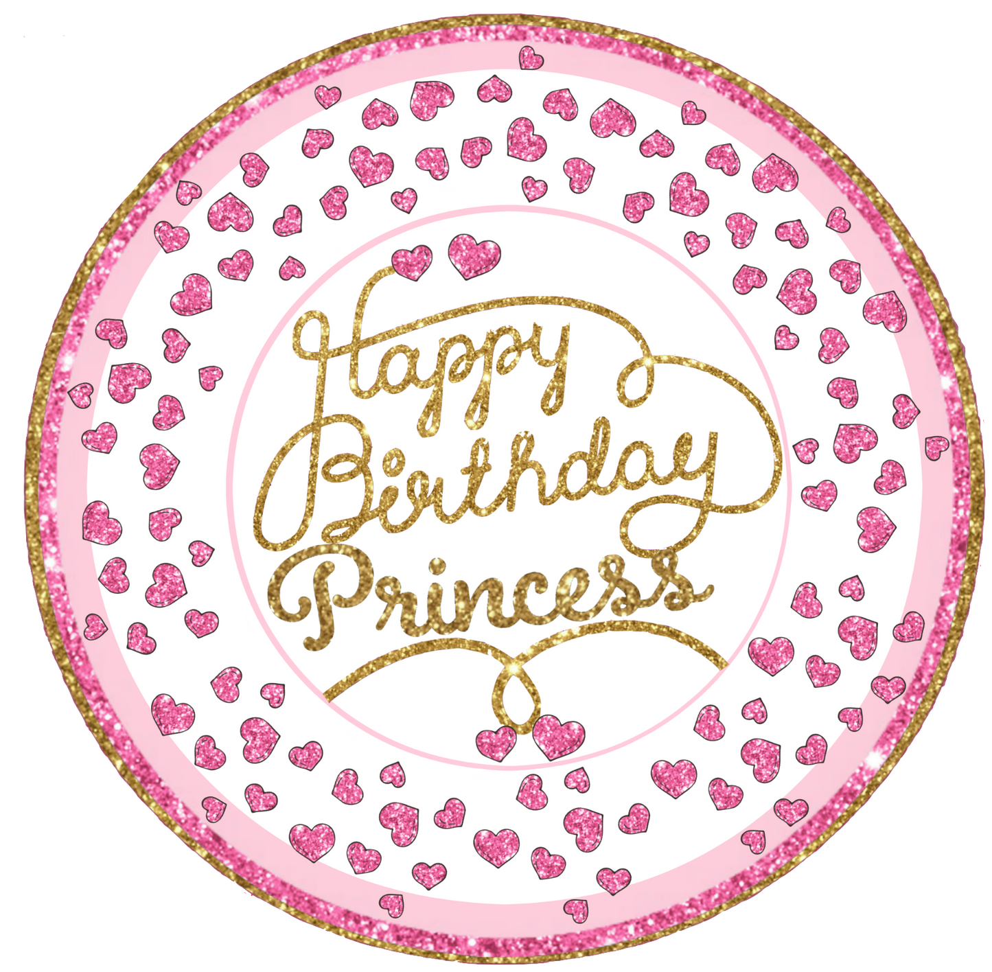 Princess Party Large Round Printable - Sign - Banner - Hanging Decoration Beautiful!!!
