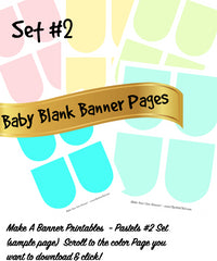 Set #2 Make a Banner! Pastel Blank Banners Printable, Decorate & Personalize