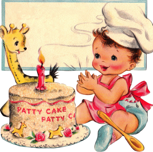 Patty Cake Baby with Blank Card to Personalize Perfect for 1st Birthday - 1 candle