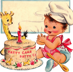 Patty Cake Baby with Blank Card to Personalize Perfect for 1st Birthday - 1 candle
