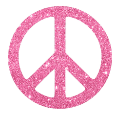 Peace Sign Pink Glitter