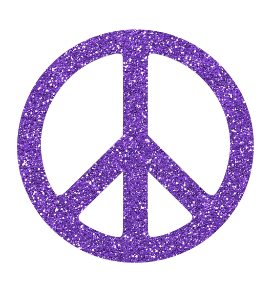 Peace Sign Purple Glitter