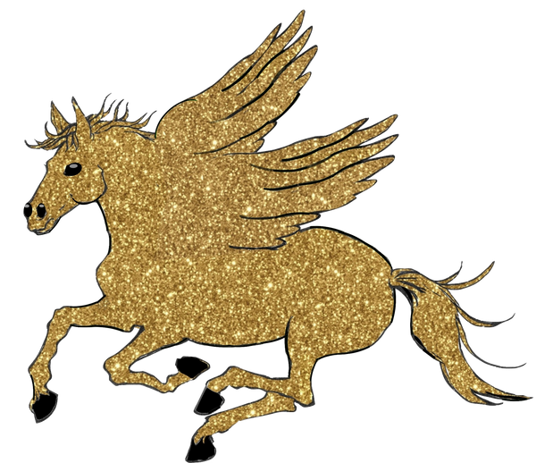 Pegasus - Mystical Magical Gold Glitter  & Flying Horse