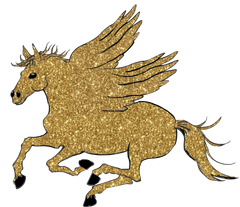 Pegasus - Mystical Magical Gold Glitter  & Flying Horse