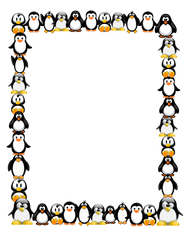 Penguin 8x10 Border Frame - PNG