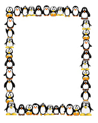 Penguin Page 8X10  - Penguin Boarder on white page