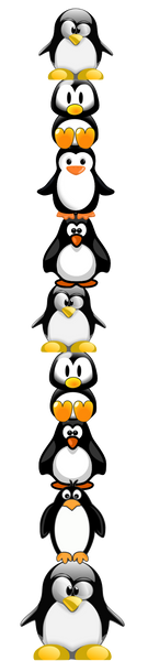 Penguin Border Trim - Penguins standing on Penguins