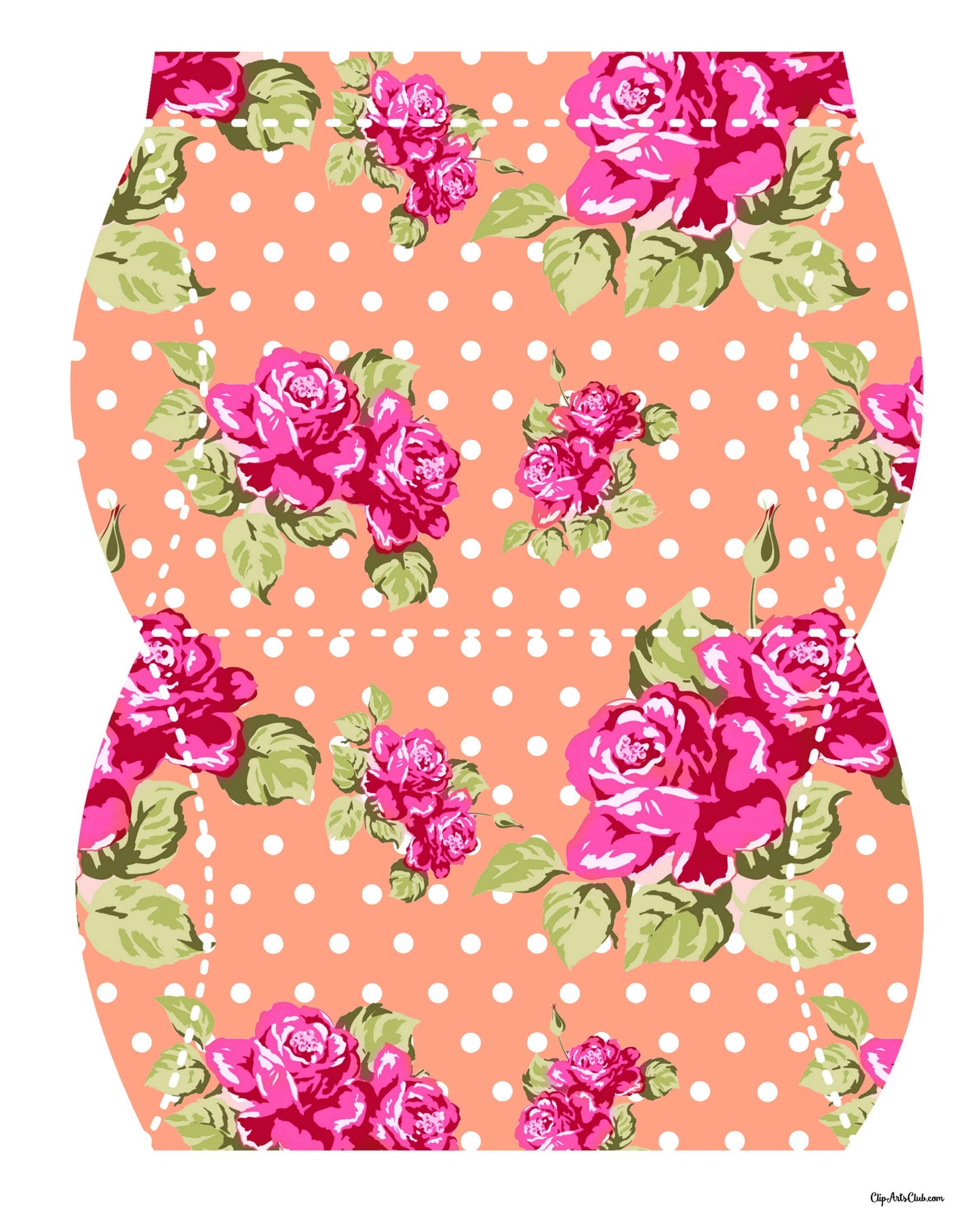 Beautiful Shabby Chic Pillow Box -  Pink Roses - Polkadots on Peach