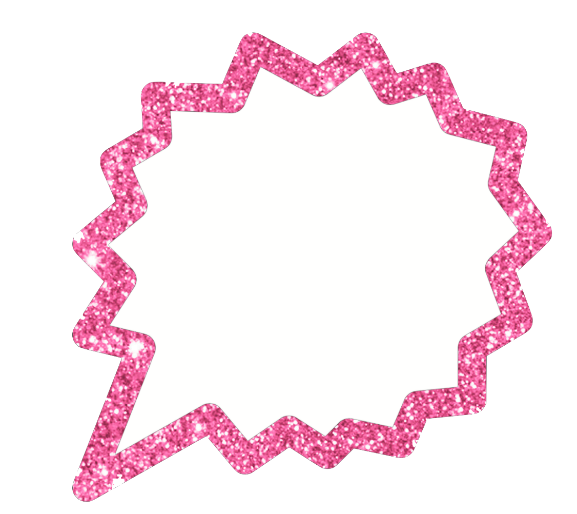 Beautiful Princess Party Element  Speech Bubbles Gorgeous pink glitter.  These are fun for your scrapbooks!