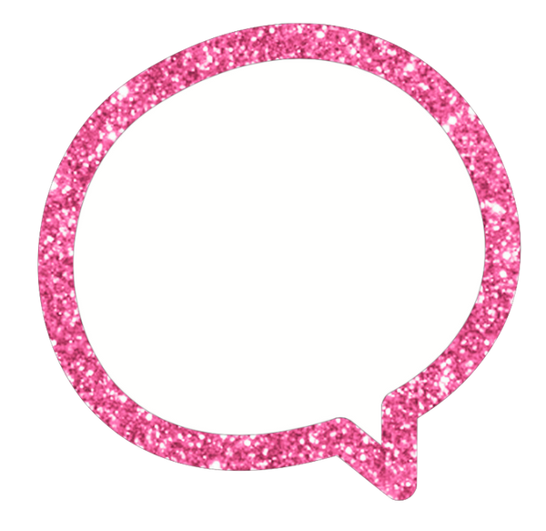 Beautiful Princess Party Element  Speech Bubbles Gorgeous pink glitter.  These are fun for your scrapbooks!