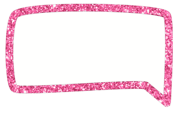 Beautiful Princess Party Element  Speech Bubbles Gorgeous pink glitter.  These are fun for your scrapbooks!