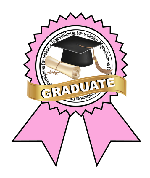 Pink Graduate Ribbon Clip Art