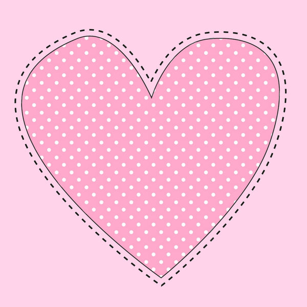 Pink Polkadot 12X12 Heart Print