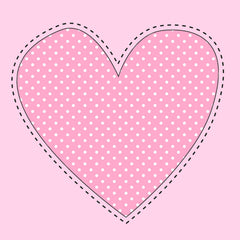 Pink Polkadot 12X12 Heart Print