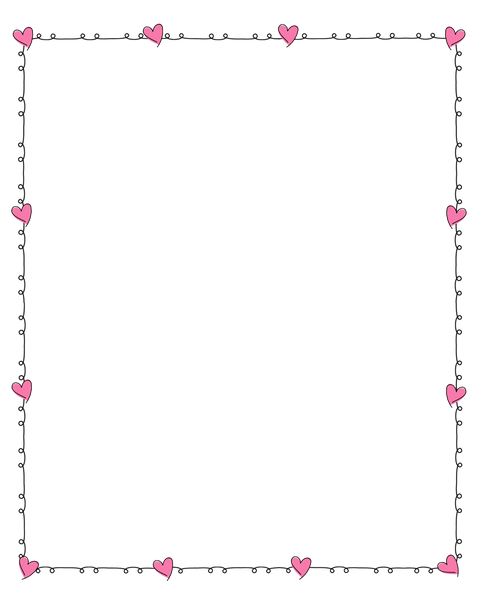 Pink-Hearts-Scribble 8X10 Template or Border