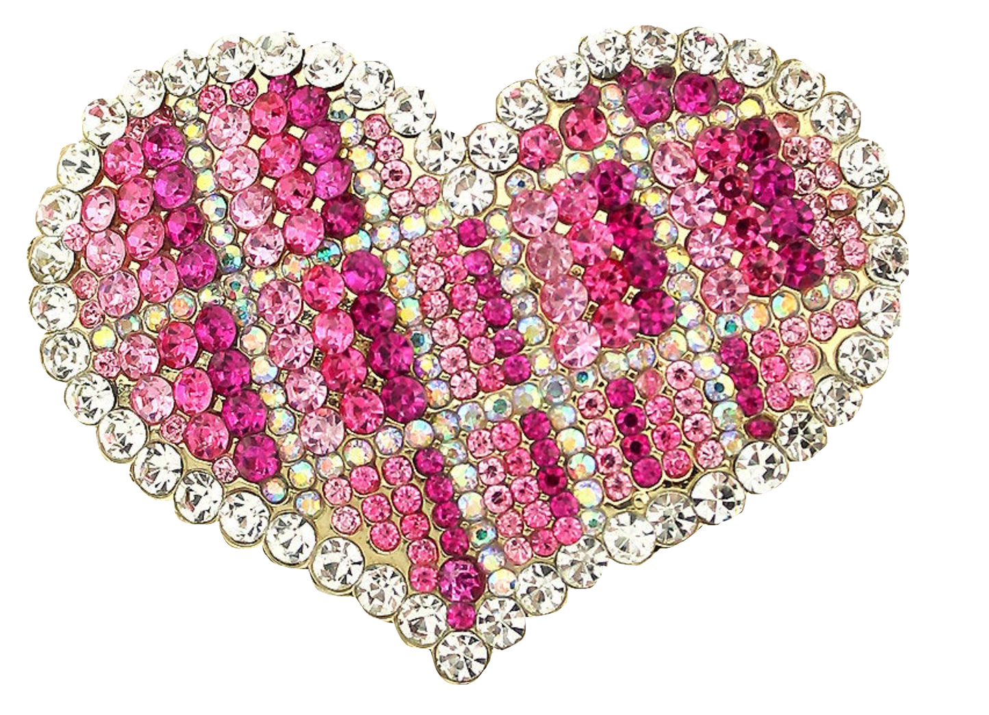 Beautiful Pink Heart Rhinestone Bling Embellishment or Brooch