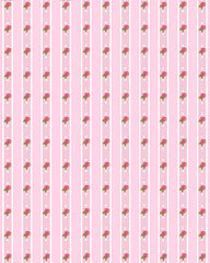 Beautiful Baby Background 8x10  - Pink & White stripes with little rosebuds