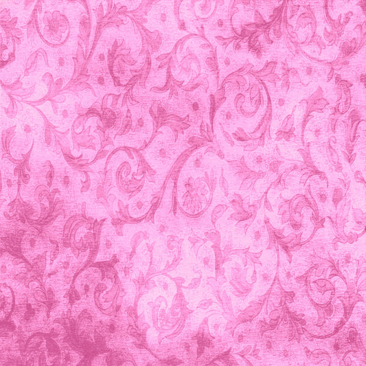 Vintage Flourish Paper 12x12 Watercolor Background - Pink