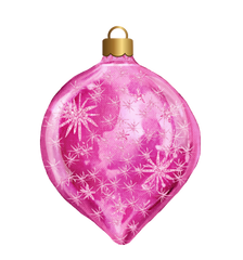 Vintage Crystal Silver White Sparkles Bright Pink Ornament with Gold Top