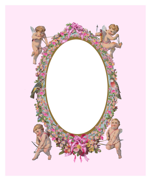 Baby Girl Pink Cherub Frame 8X10