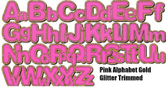 Bright Pink Alphabet trimmed in glittery gold Very Girly!