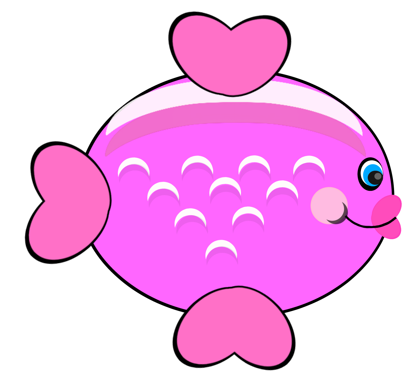 Pink Fish with pink Fins - shiny & Cute!
