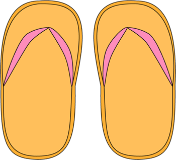 Pink and yellow golden Flip Flops transparent back png image - Clip art  for Summer, beach, pool scrapbooking