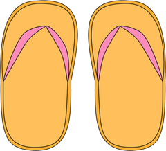 Pink and yellow golden Flip Flops transparent back png image - Clip art  for Summer, beach, pool scrapbooking