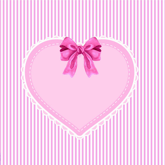Pink Eyelet Heart on Pink Stripes 12x12 Scrapbook Page, Frame or Background