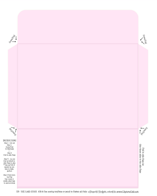 Pink Envelope Fits My Regular Greeting Cards 4X6 Envelope - DIY Printable