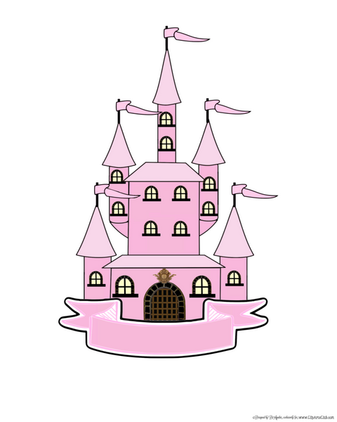 Personalize Your Own Pink Castle 8x10 Print Ready To Frame