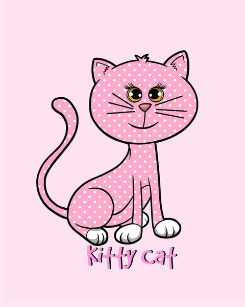 Pink Kitty Cat Print 8X10