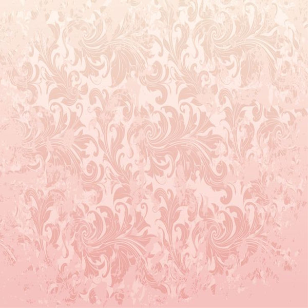 Fading Shades of Vintage Pink flourishes silk background 12x12