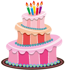 Pink & Blue Birthday Cake