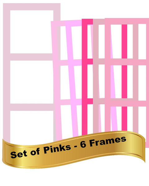 Scrapbook Frame Strip - Element Bundle - Six Shades of Pink