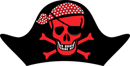Small Pirate hat with Red skull & Red bandana